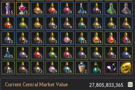 a screenshot of one of my storages, showing a total value of twenty-seven billion.