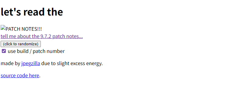 black text on a blank white background, showing the patch notes layout with no styling.